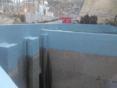Regeneración de hormigón en cámaras de rotura, en Endesa ( Almería )