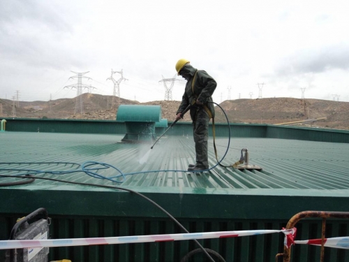 Impermeabilización cubierta Edificio Turbina, en Endesa - Carboneras ( Almería )